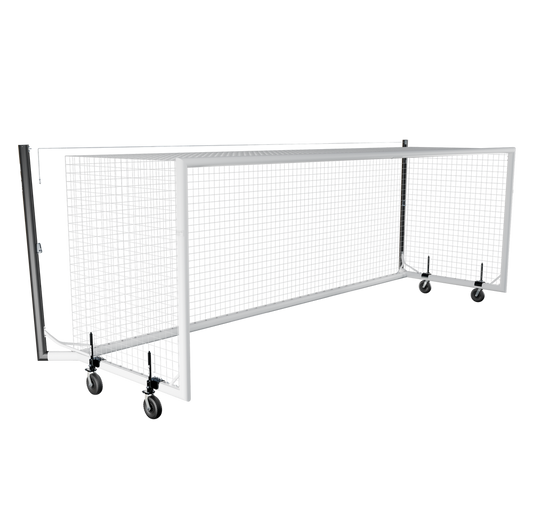 Hart Sport NZ portable aluminium soccer goal in stadium box, lightweight and durable for easy setup in outdoor sports fields.