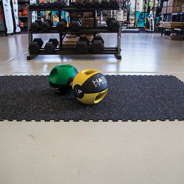 HART Interlocking Gym Tile 6mm - Blue/White Speck - Hart Sport NZ