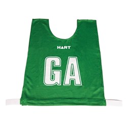 HART Mock Mesh Netball Bibs Snr - Green Bib/White Letters