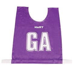 HART Mock Mesh Netball Bibs Jnr - Purple Bib/White Letters