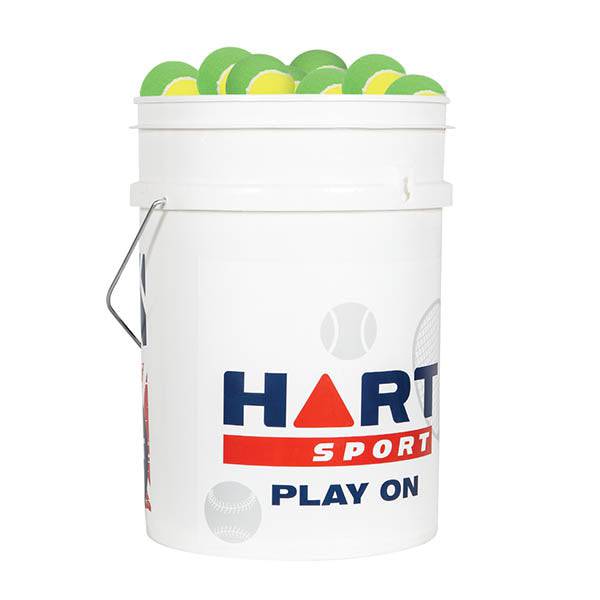 HART Bucket of Low Compression Tennis Balls - Yellow/Green