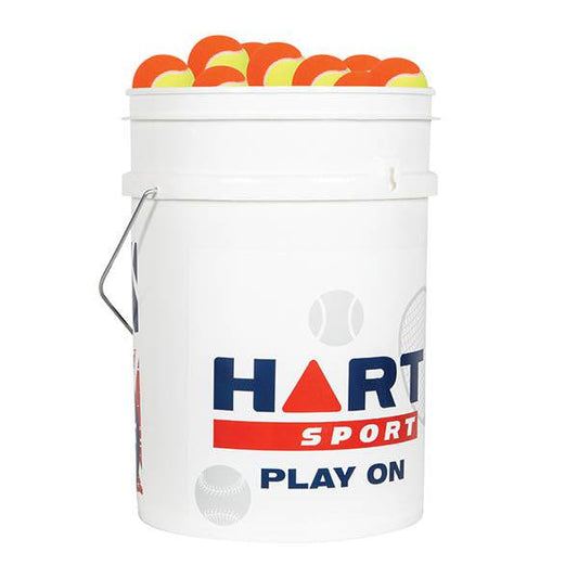 HART Bucket of Low Compression Tennis Balls - Yellow/Orange