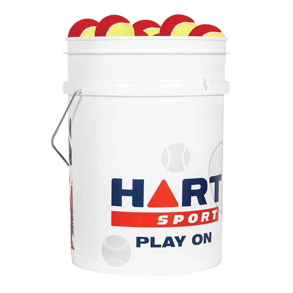 HART Bucket of Low Compression Tennis Balls - Yellow/Red - HART Sport