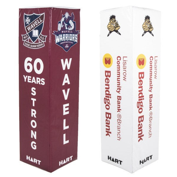 HART Square Rugby Post Pads 50cm - 150mm Cut Out - Custom Printed (set of 4)