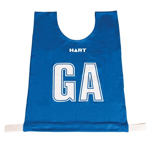 HART Mock Mesh Netball Bibs Snr - Blue Bib/White Letters