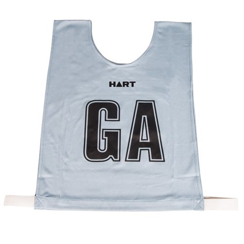 HART Mock Mesh Netball Bibs Snr - Silver Bib/Black Letters