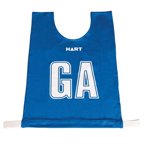 HART Mock Mesh Netball Bibs Jnr - Blue Bib/White Letters