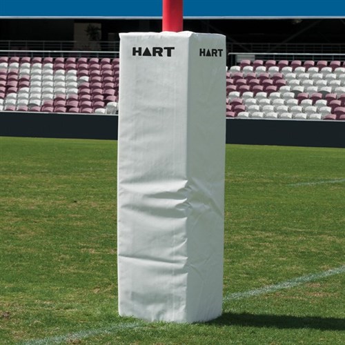 HART Square Rugby Post Pads 50cm - 150mm Cut Out - White