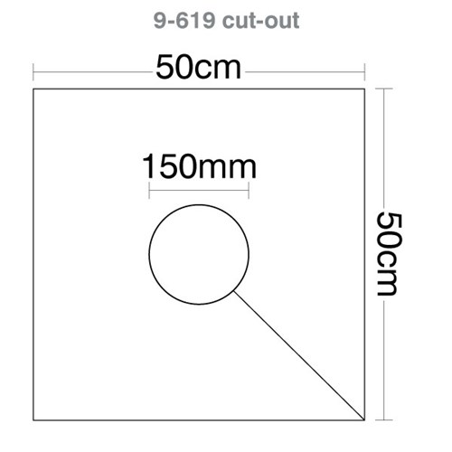 HART Square Rugby Post Pads 50cm - 150mm Cut Out - White